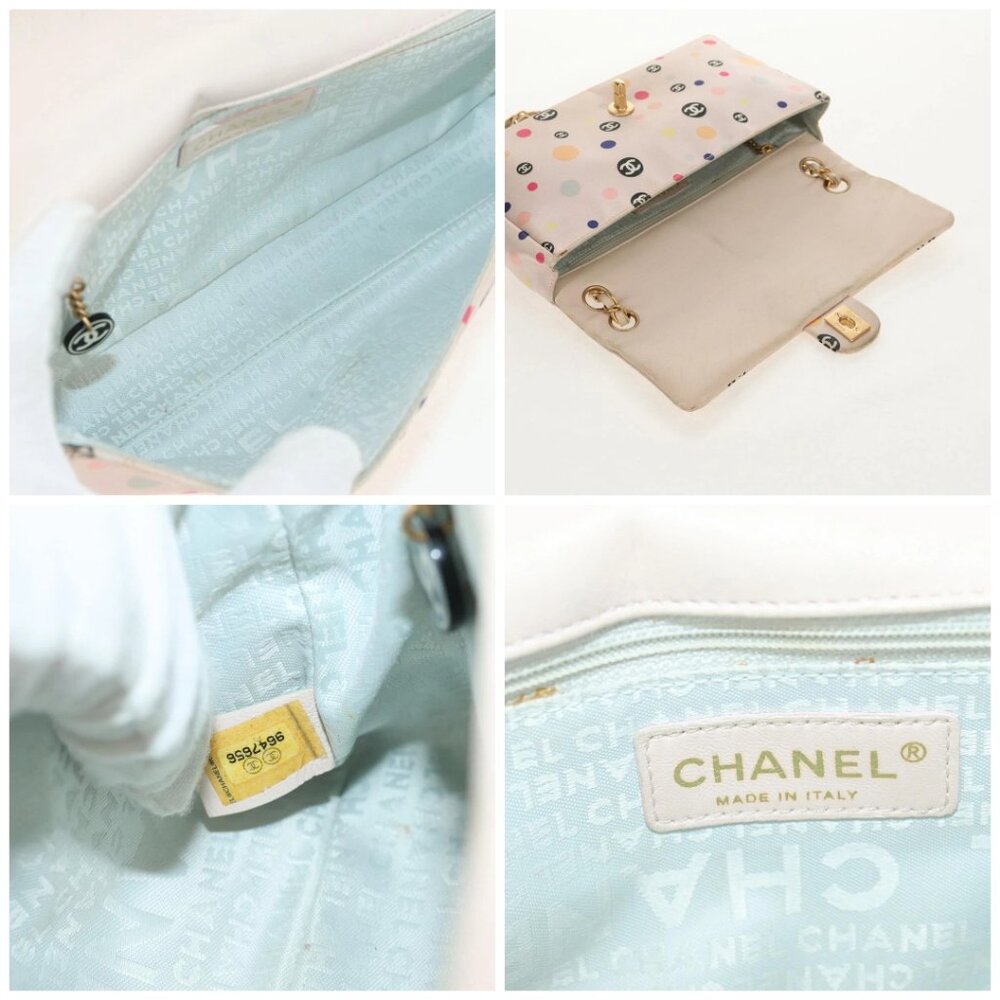 CHANEL Chain Shoulder Bag Satin Pink Gold - Picture 15 of 16